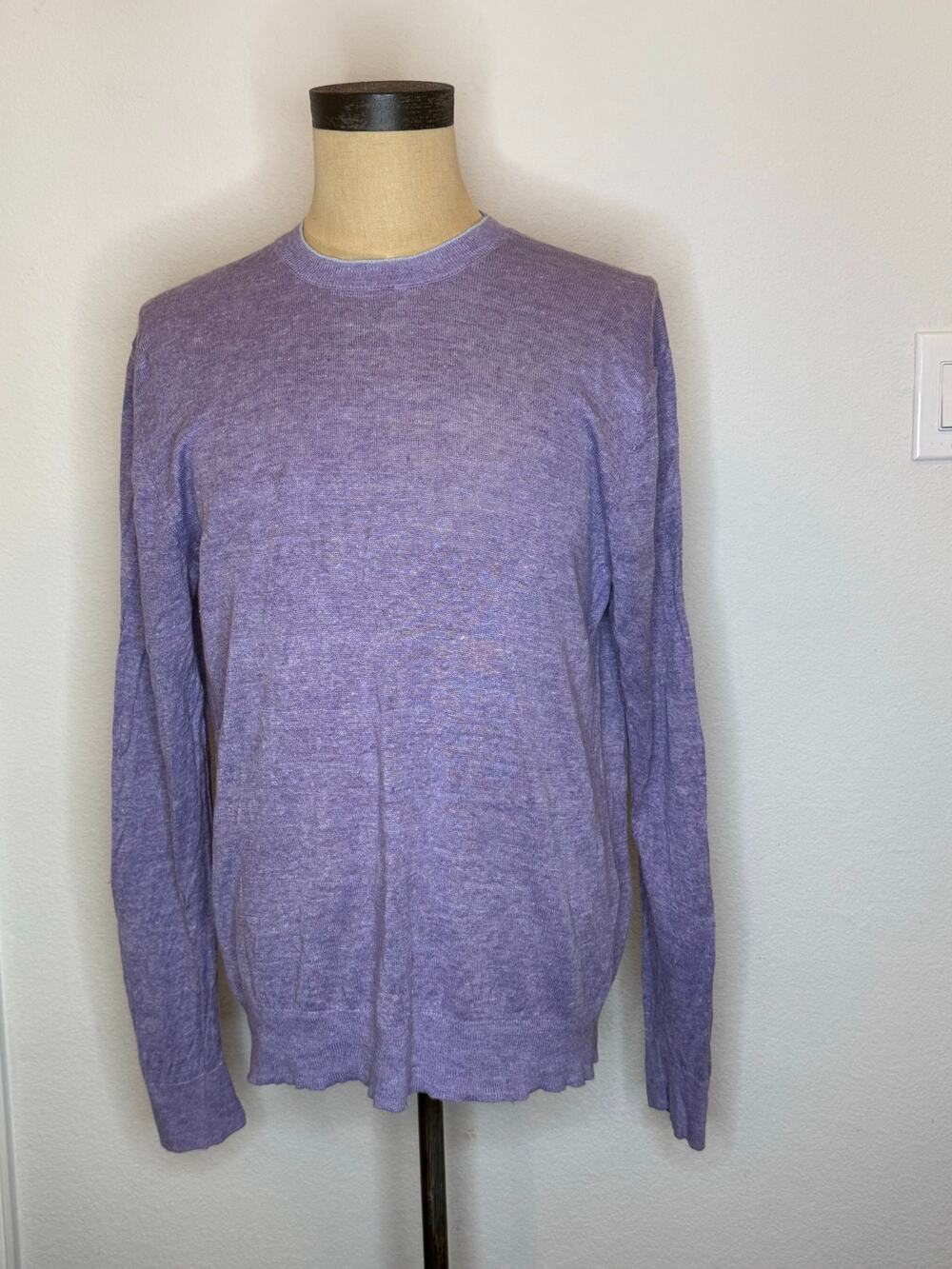 Bonobos Purple Lilac 100% Linen sweater Top Shirt Men's size L